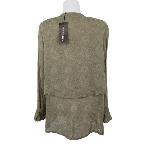 FRANCESS RITA Vintage Sheer Layered Floral Button Front Blouse Tunic Size 10 - Picture 5 of 13